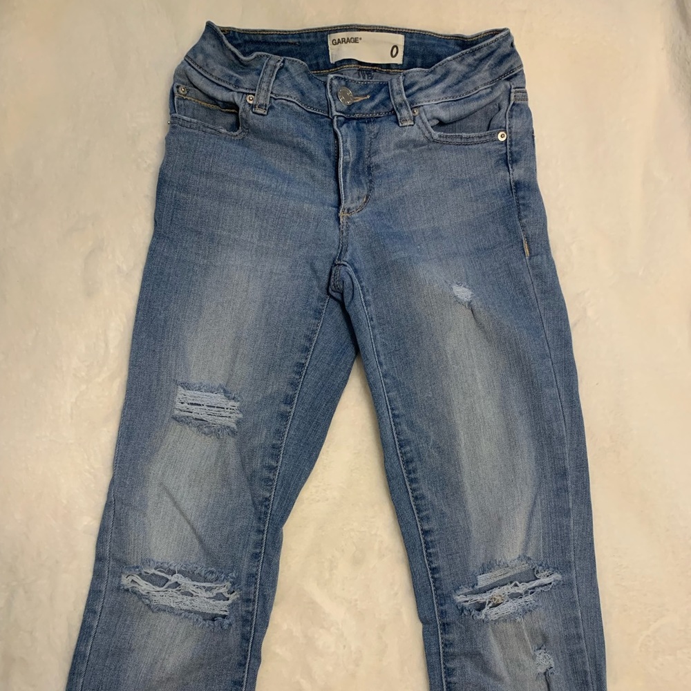 Garage Ripped Blue Body-con Jeans